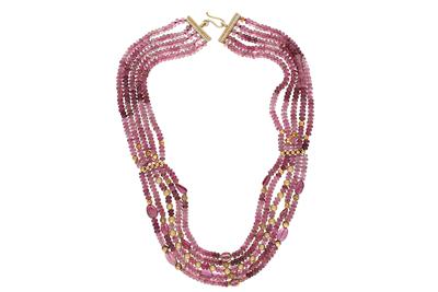 Collana con tormaline e zaffiri rosa - Asta Preziosi Collana con tormaline e zaffiri rosa - Asta Preziosi