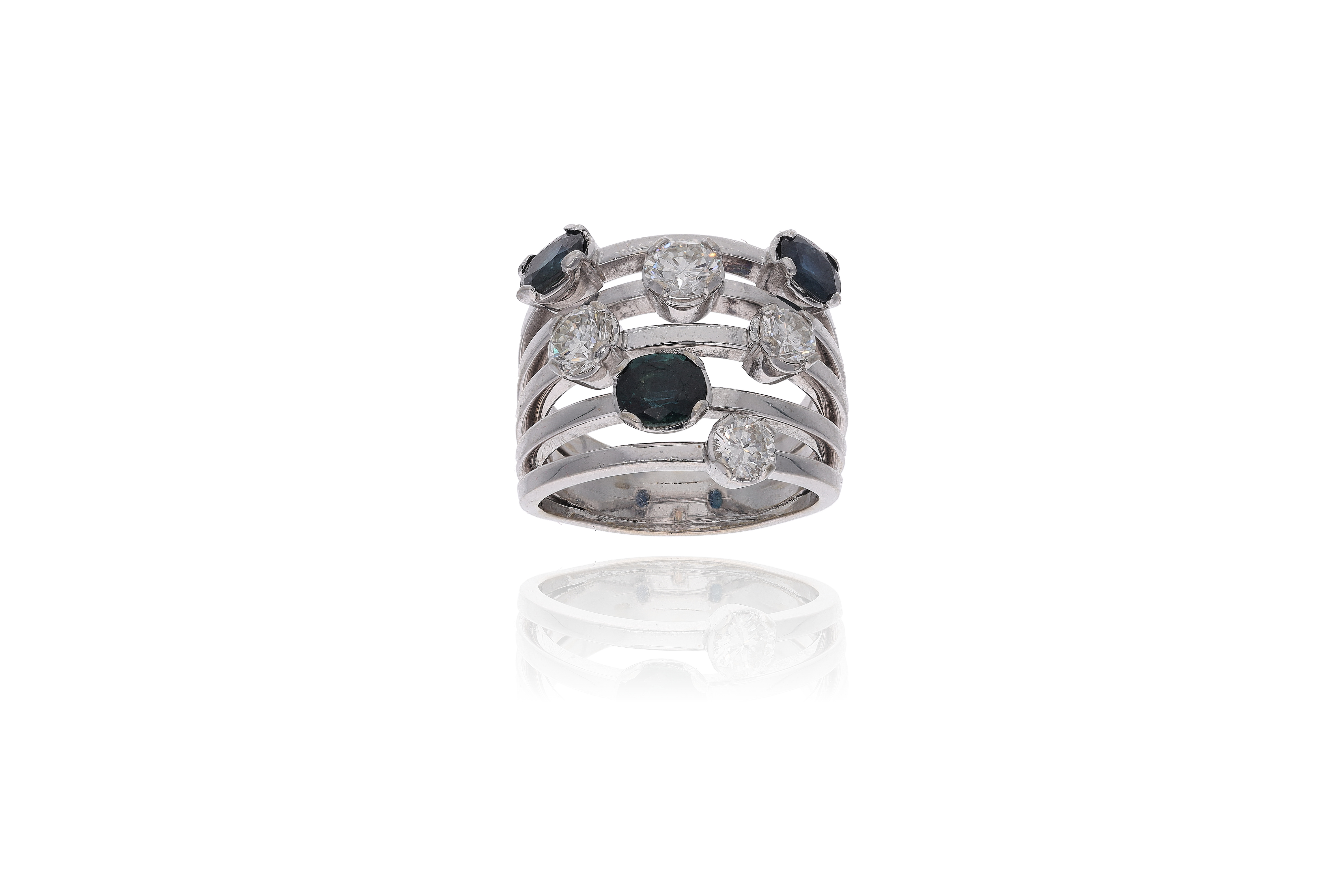Anello con diamanti e zaffiri - Asta Preziosi
