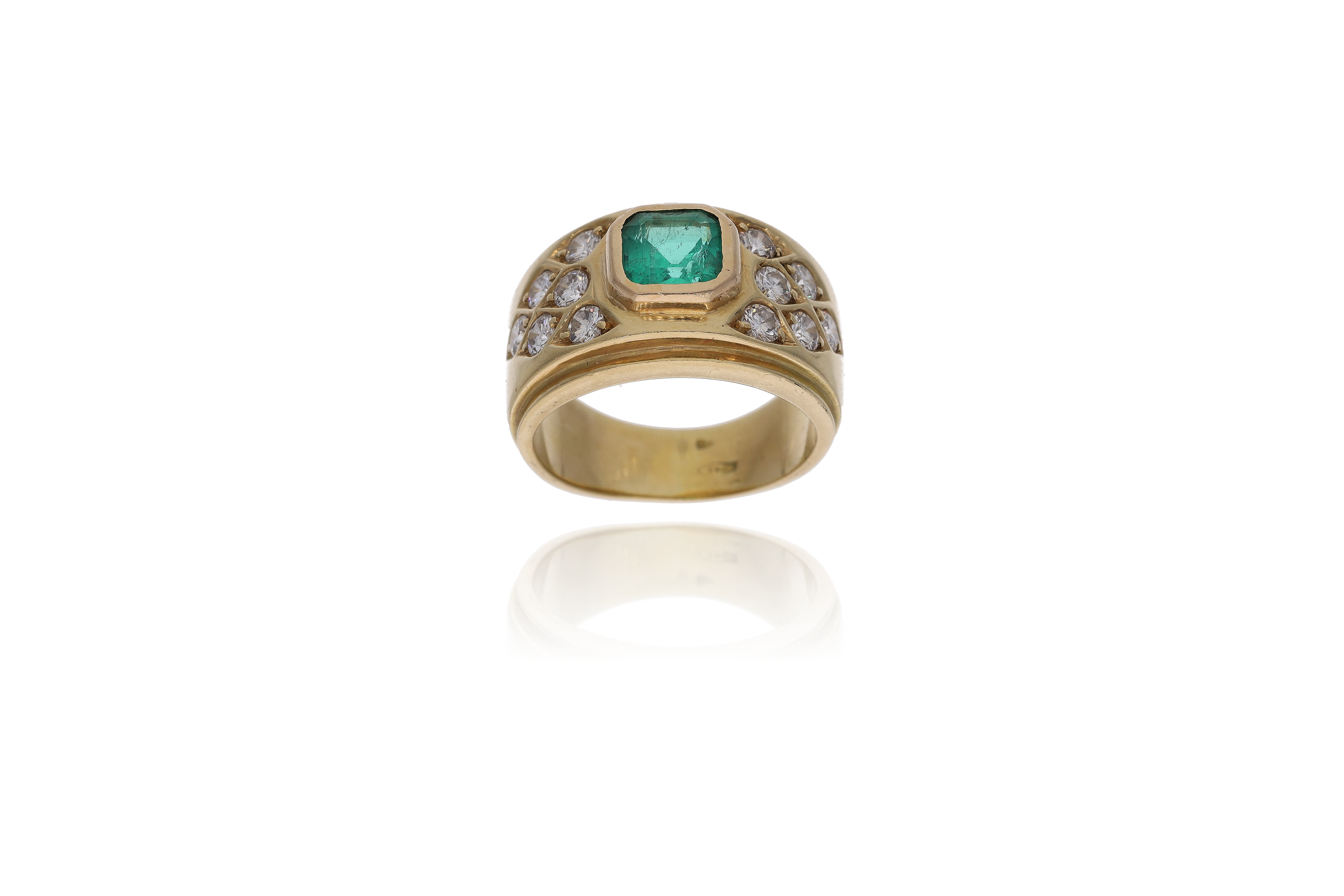 Anello con smeraldo e diamanti - Asta Preziosi