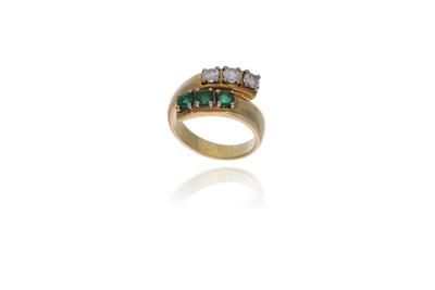 Anello con diamanti e smeraldi - Asta Preziosi Anello con diamanti e smeraldi - Asta Preziosi