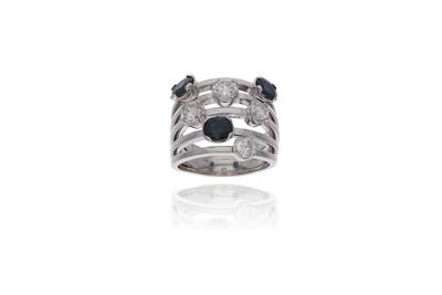 Anello con diamanti e zaffiri - Asta Preziosi Anello con diamanti e zaffiri - Asta Preziosi