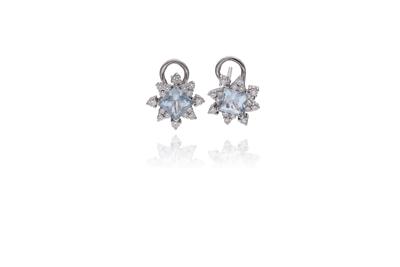Orecchini con acquemarine e diamanti - Asta Preziosi Orecchini con acquemarine e diamanti - Asta Preziosi