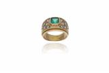 Anello con smeraldo e diamanti - Asta Preziosi Anello con smeraldo e diamanti - Asta Preziosi