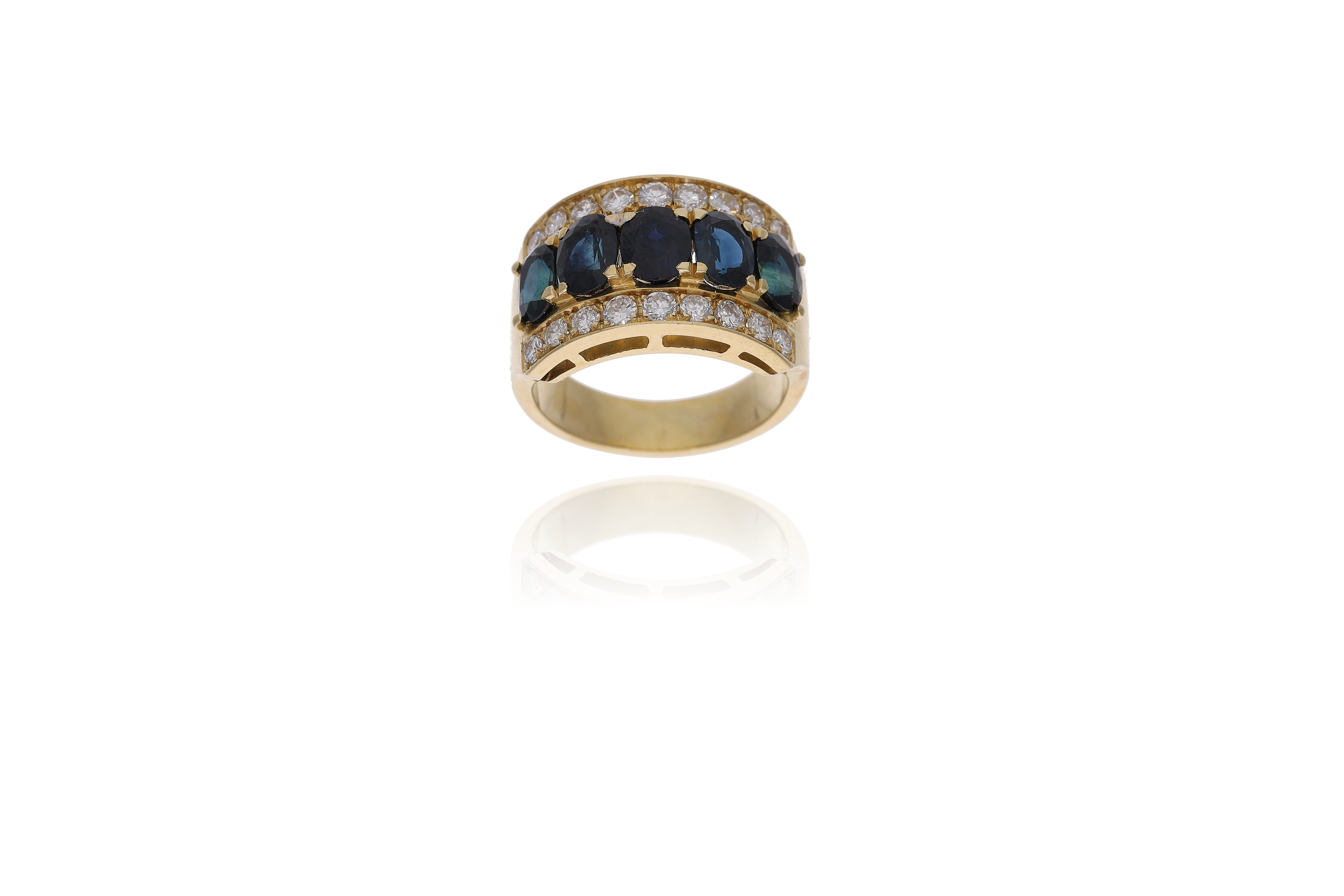 Anello con zaffiri e diamanti - Asta Preziosi