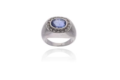 Anello con zaffiro e diamanti - Asta Preziosi Anello con zaffiro e diamanti - Asta Preziosi