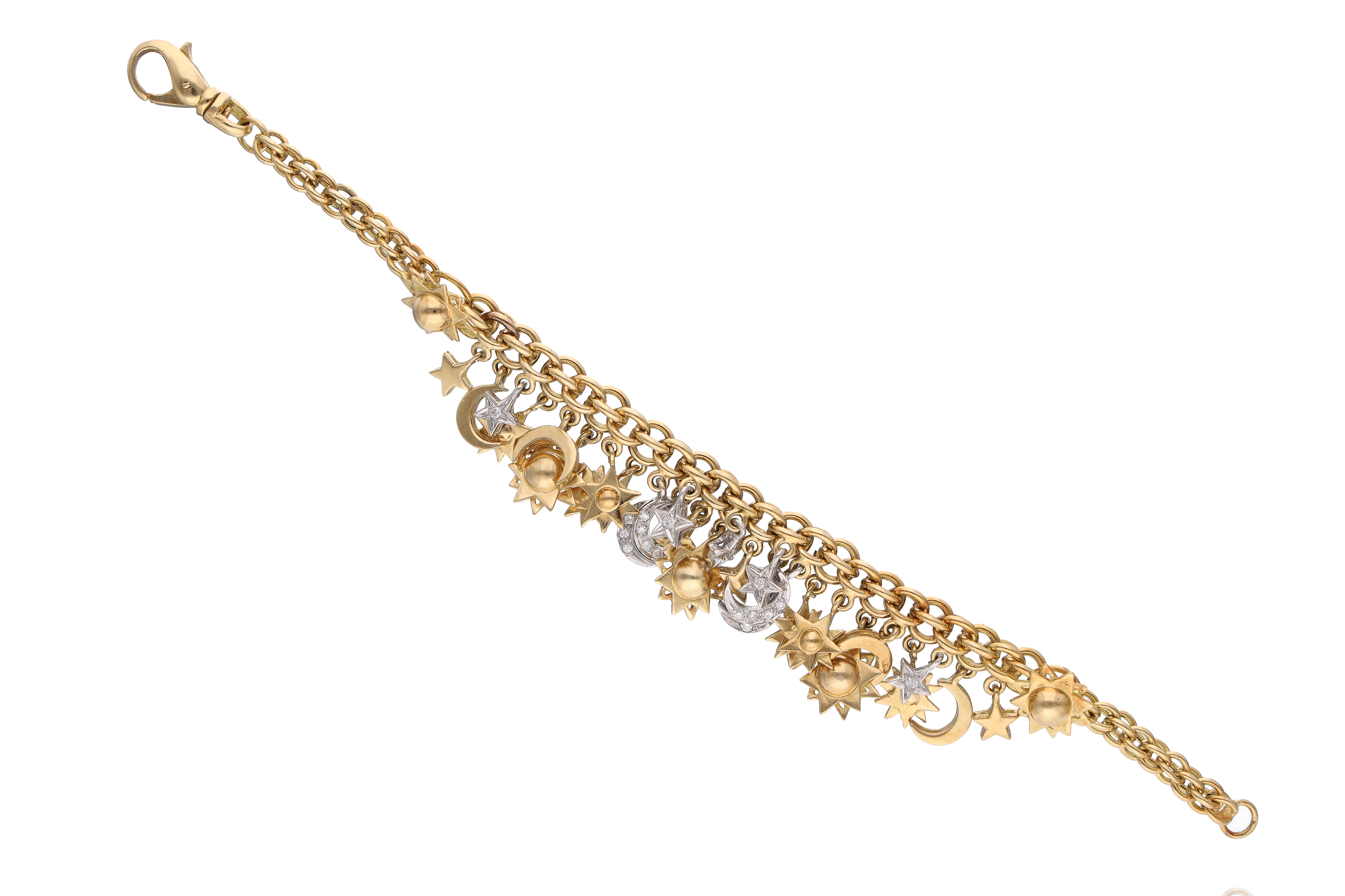 Bracciale con pendenti e diamanti - Asta Preziosi