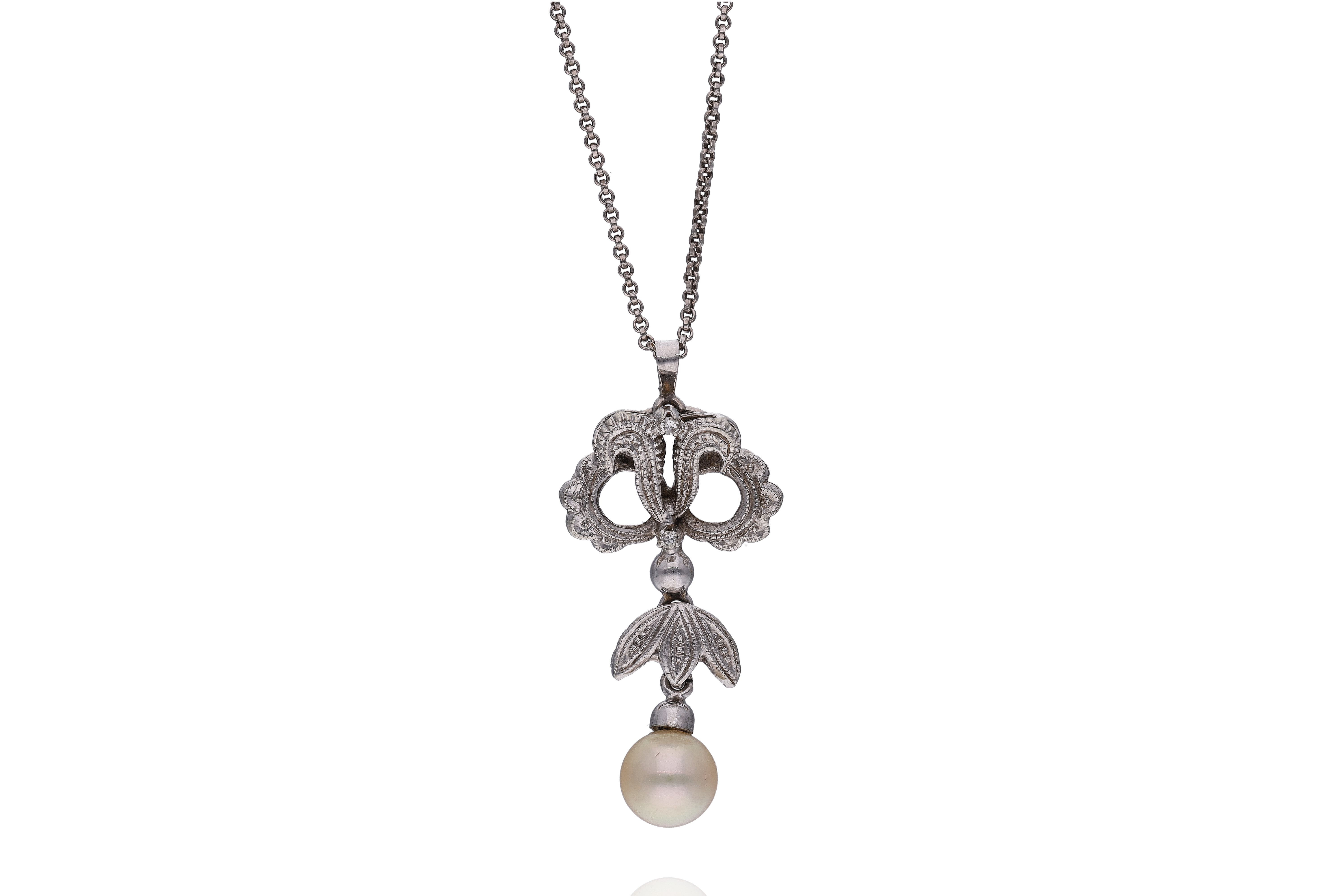 Collana con ciondolo, perla e diamanti - Asta Preziosi