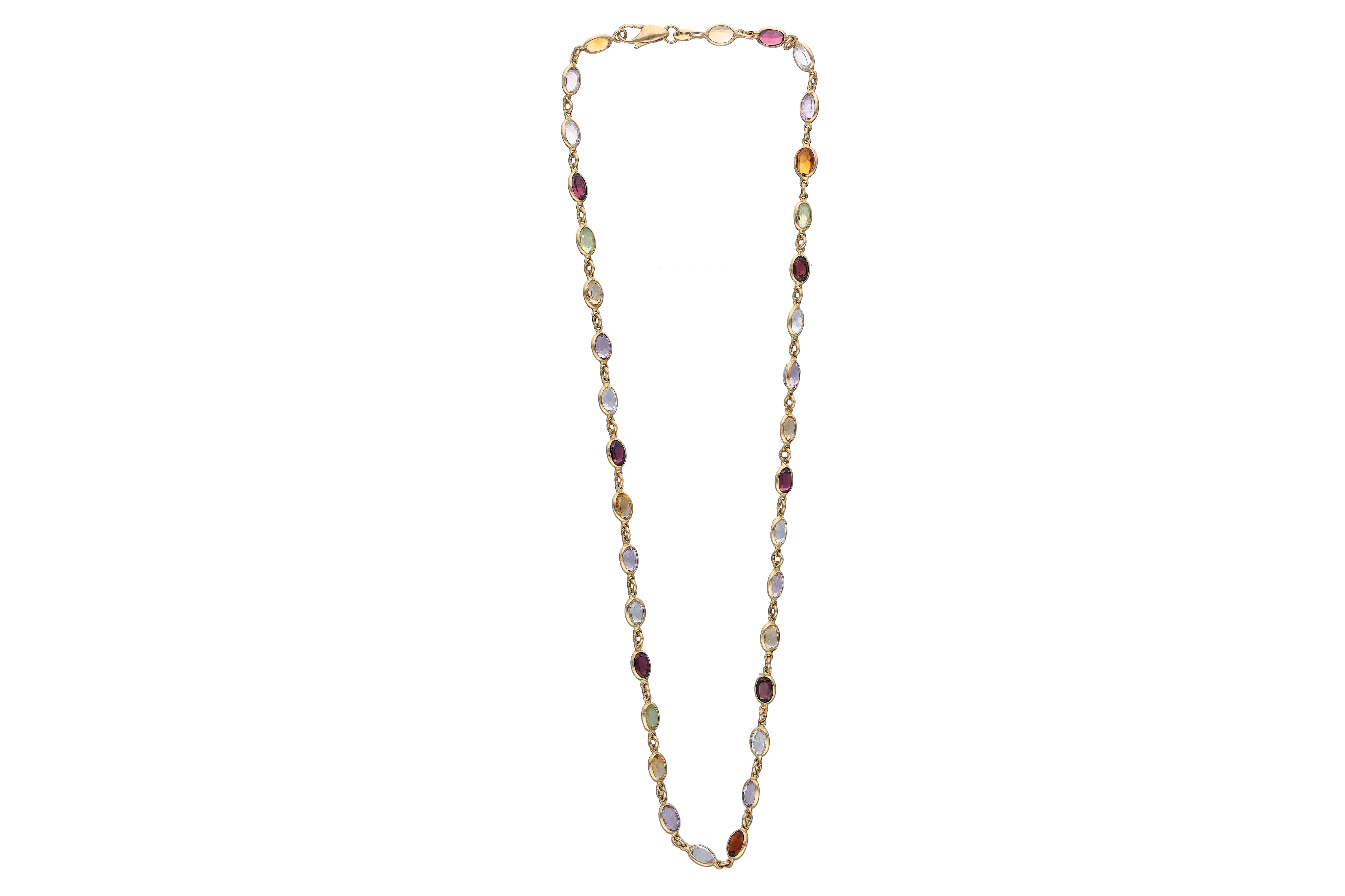 Collana con granati, peridoti e ametiste - Asta Preziosi