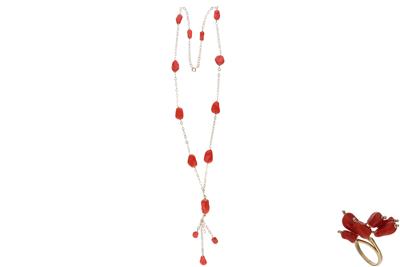Parure, anello e collana con corallo - Asta Preziosi Parure, anello e collana con corallo - Asta Preziosi