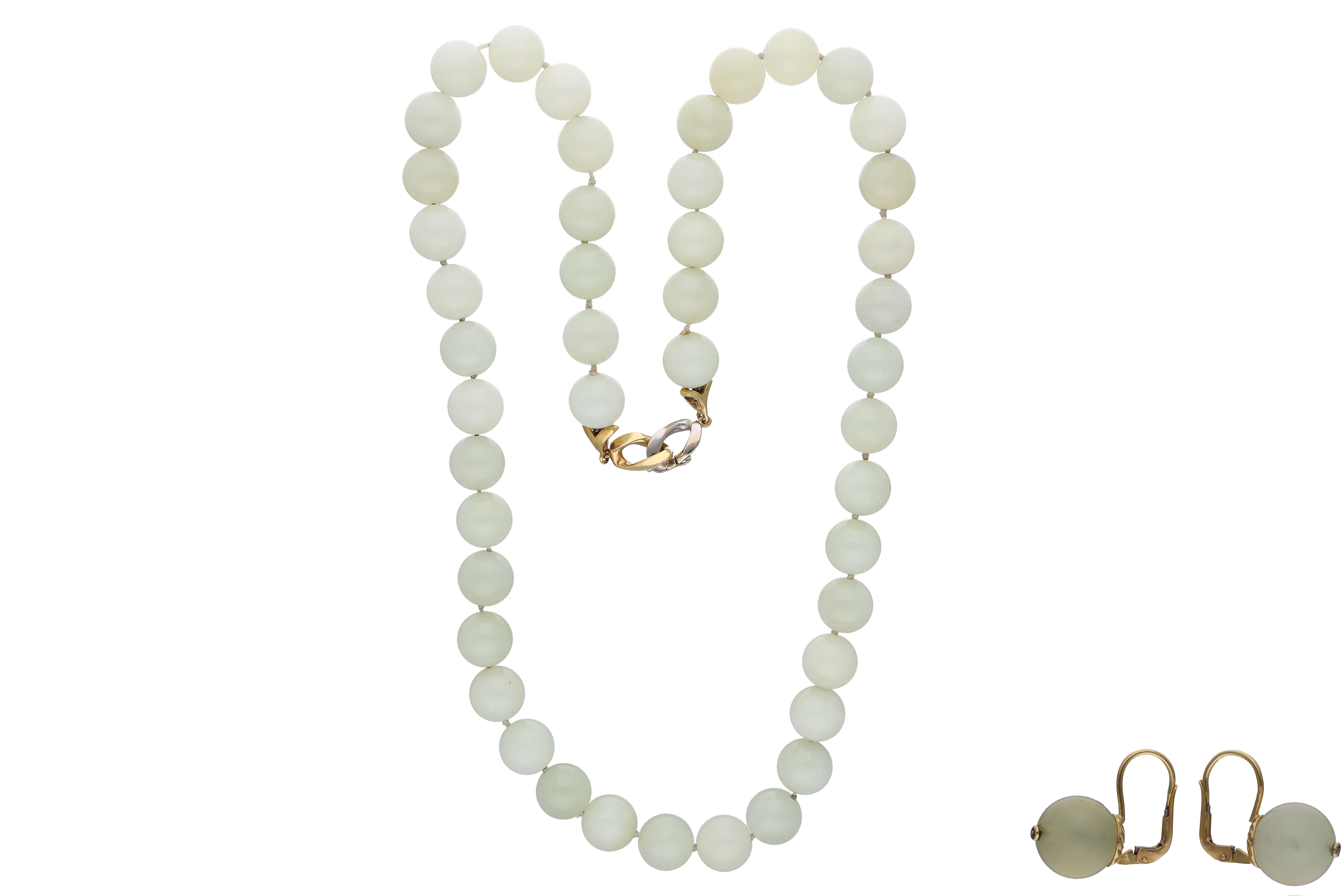Parure collana e orecchini con serpentino - Asta Preziosi