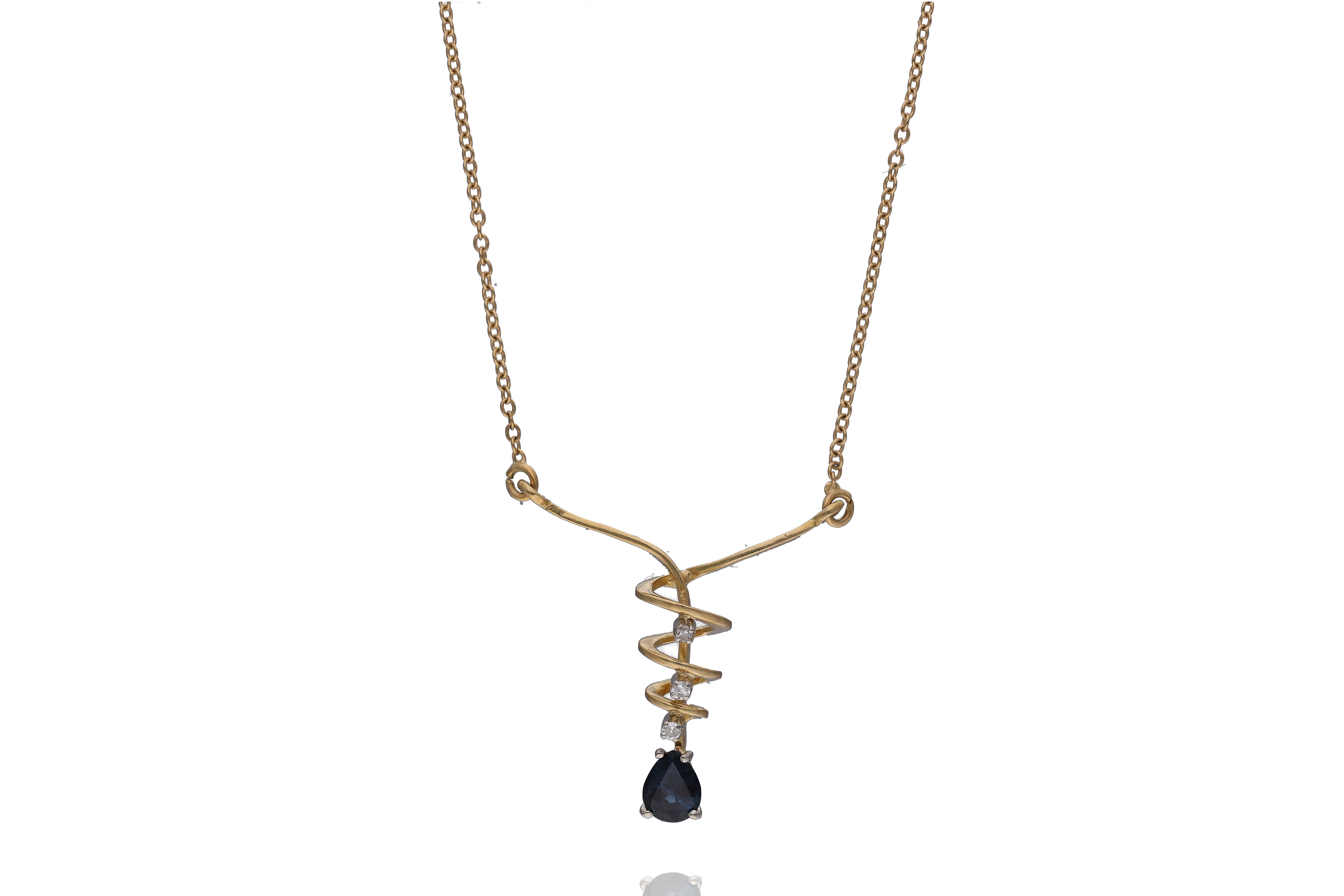 Collana con diamanti e zaffiro - Asta Preziosi