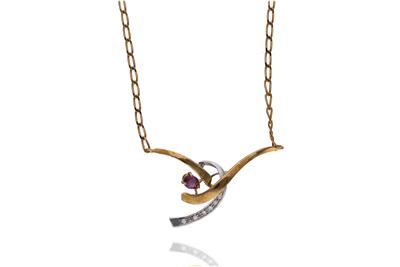 Collana con diamanti e rubino - Asta Preziosi Collana con diamanti e rubino - Asta Preziosi