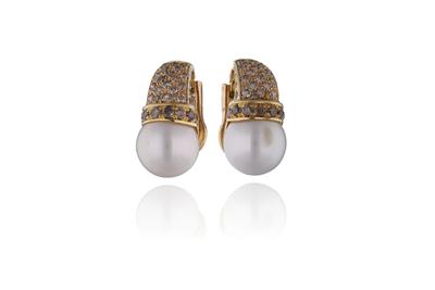 Orecchini con diamanti e perle Mari del Sud - Asta Preziosi Orecchini con diamanti e perle Mari del Sud - Asta Preziosi