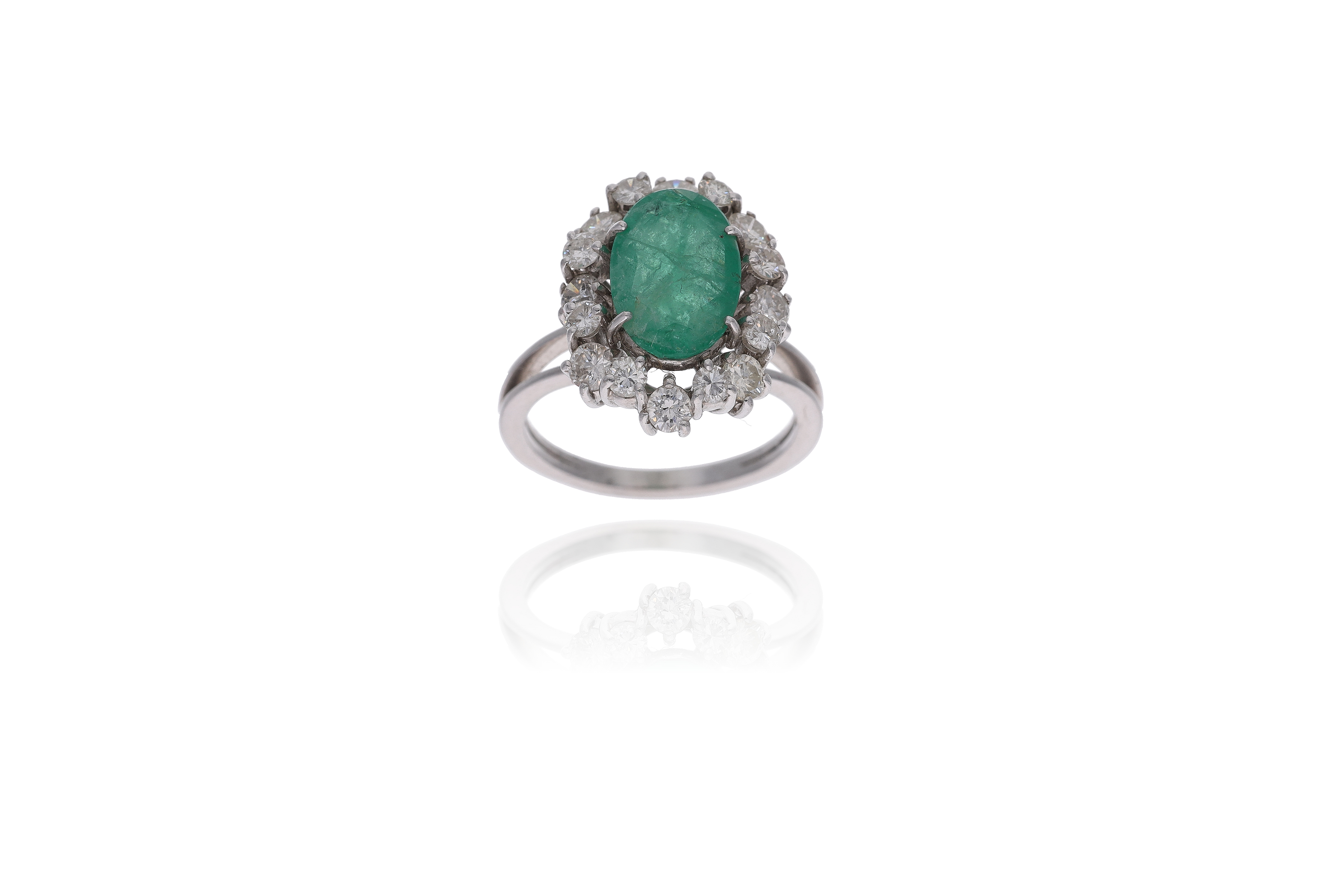 Anello con smeraldo e diamanti - Asta Preziosi