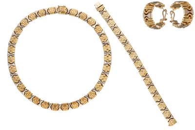 Parure collana, orecchini, bracciale in oro - Asta Preziosi