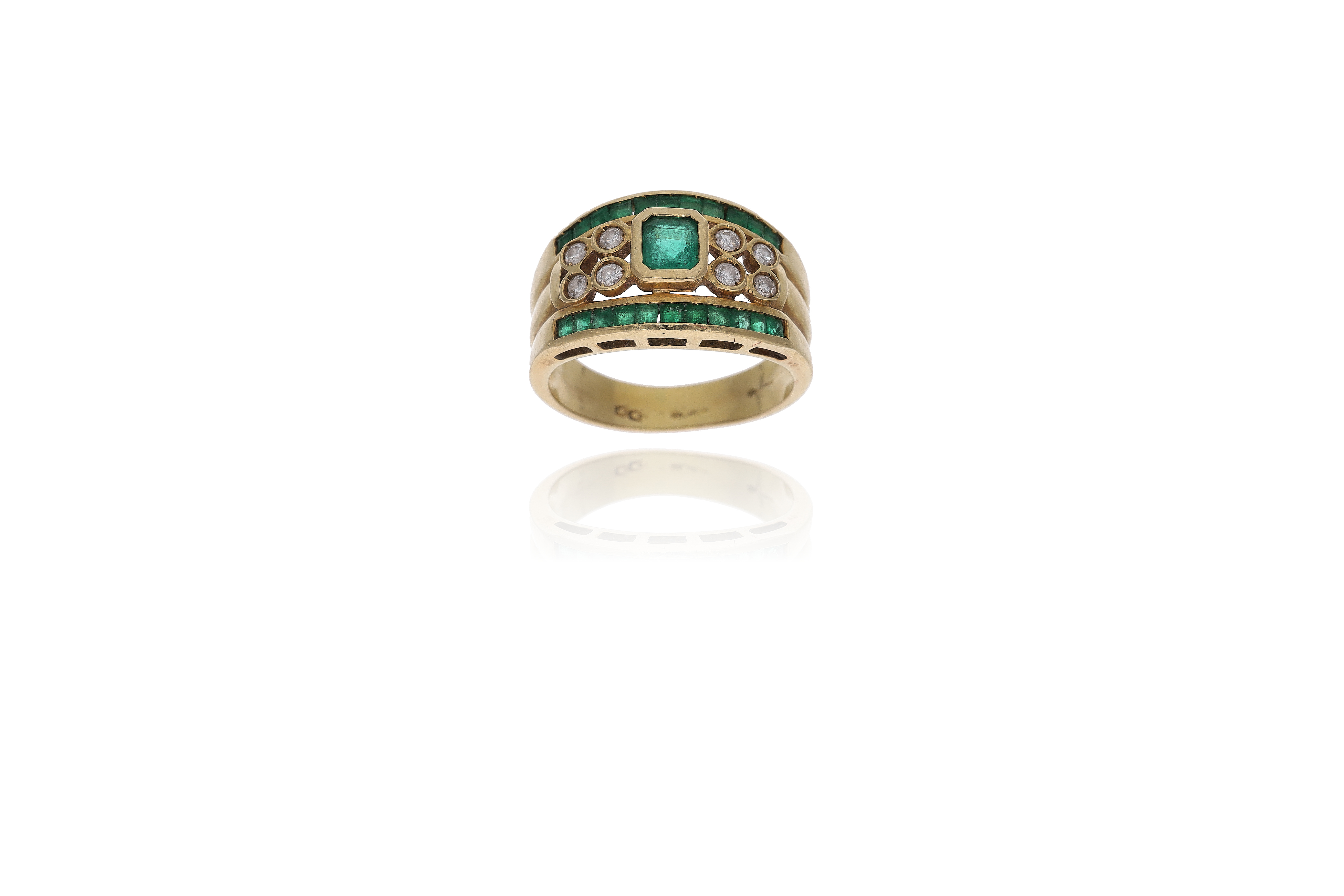 Anello con smeraldi e diamanti - Asta Preziosi
