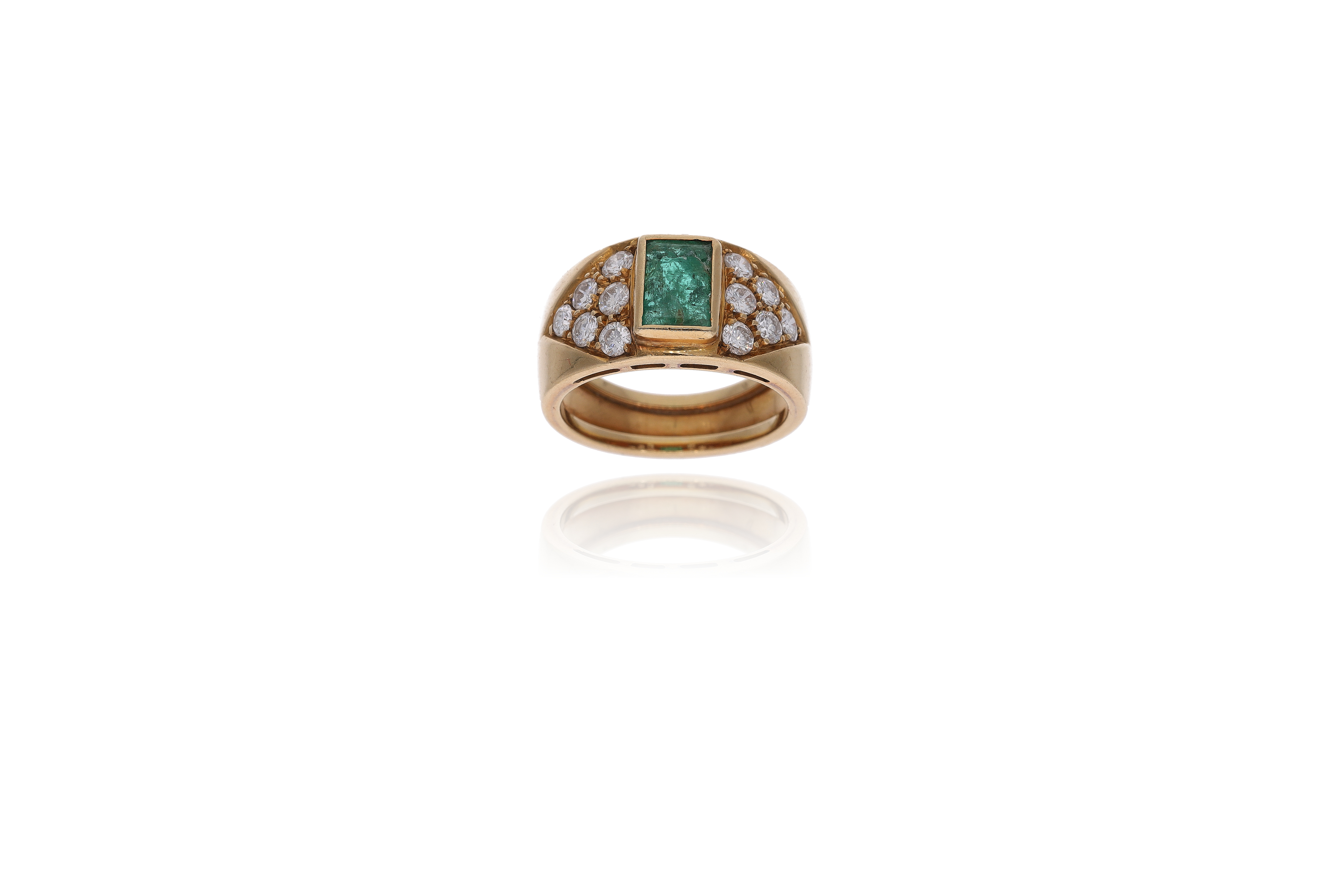 Anello con smeraldo e diamanti - Asta Preziosi