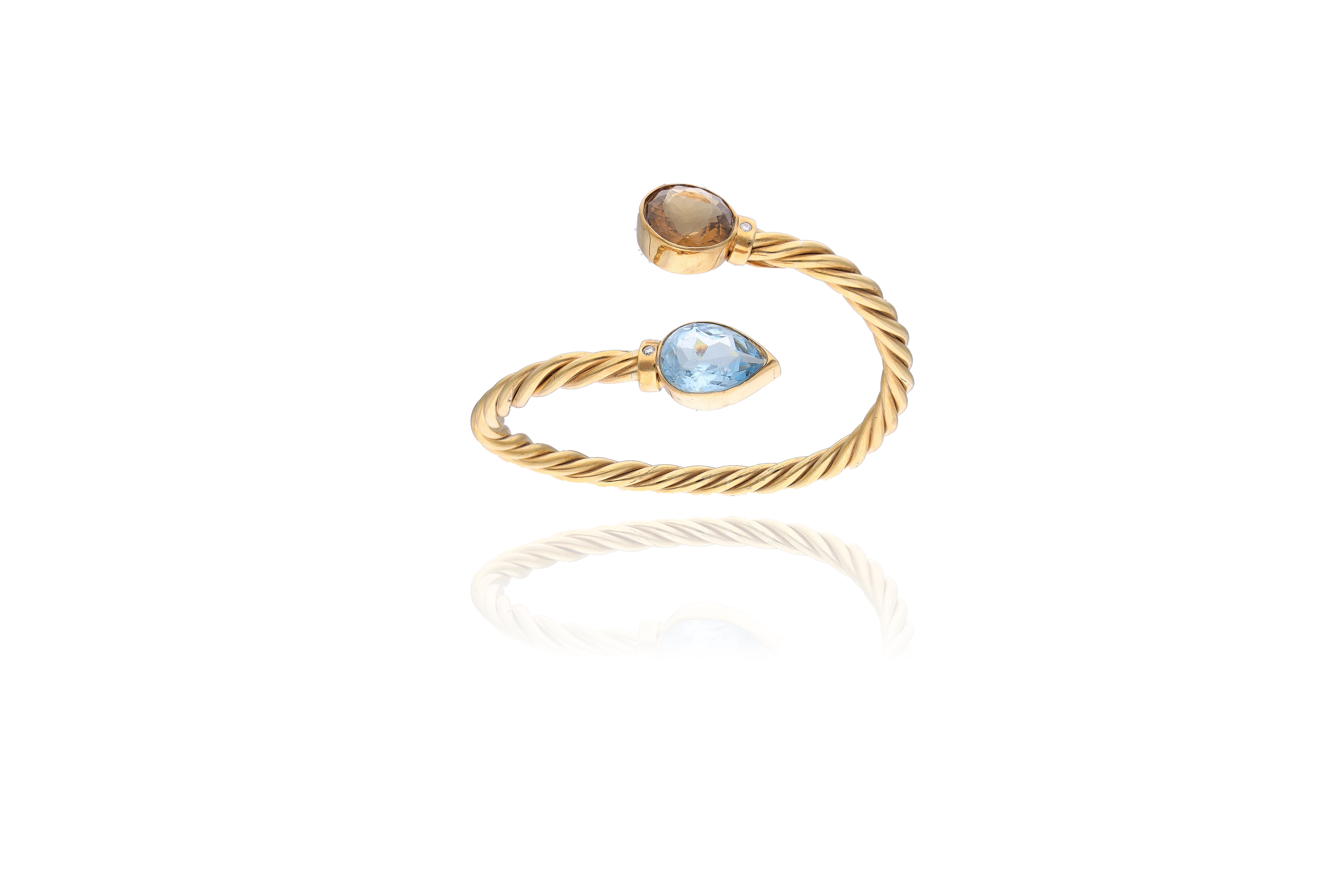 Bracciale con diamanti, quarzo e pietra - Asta Preziosi
