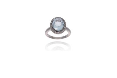 Anello con acquamarina e diamanti - Asta Preziosi Anello con acquamarina e diamanti - Asta Preziosi