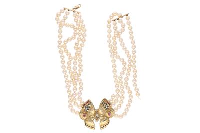 Collana di perle, diamanti, rubini e zaffiri - Asta Preziosi Collana di perle, diamanti, rubini e zaffiri - Asta Preziosi