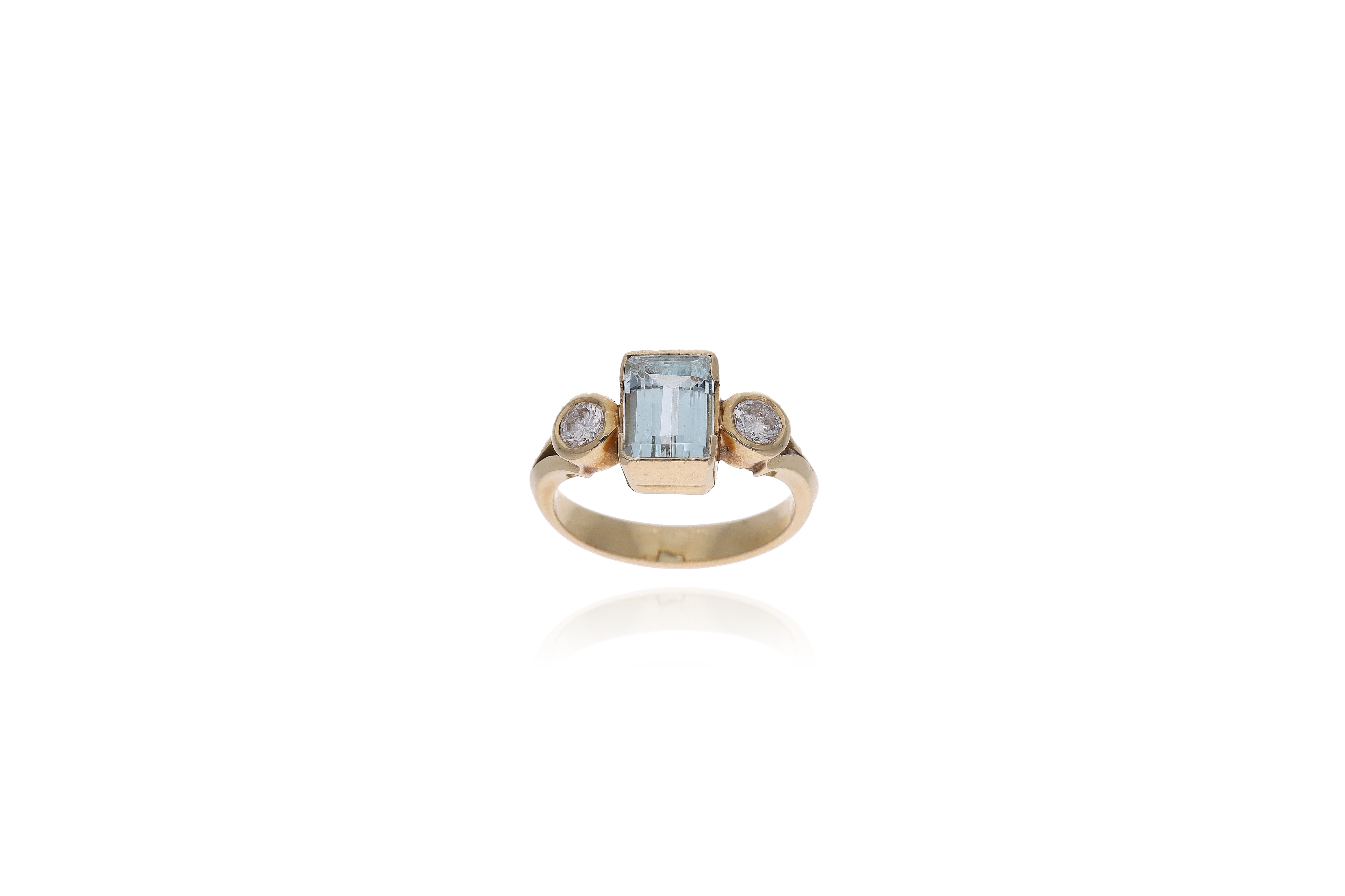 Anello con acquamarina e diamanti - Asta Preziosi