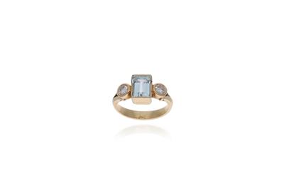 Anello con acquamarina e diamanti - Asta Preziosi Anello con acquamarina e diamanti - Asta Preziosi