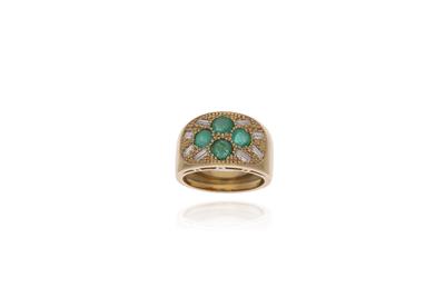 Anello con diamanti e smeraldi - Asta Preziosi Anello con diamanti e smeraldi - Asta Preziosi