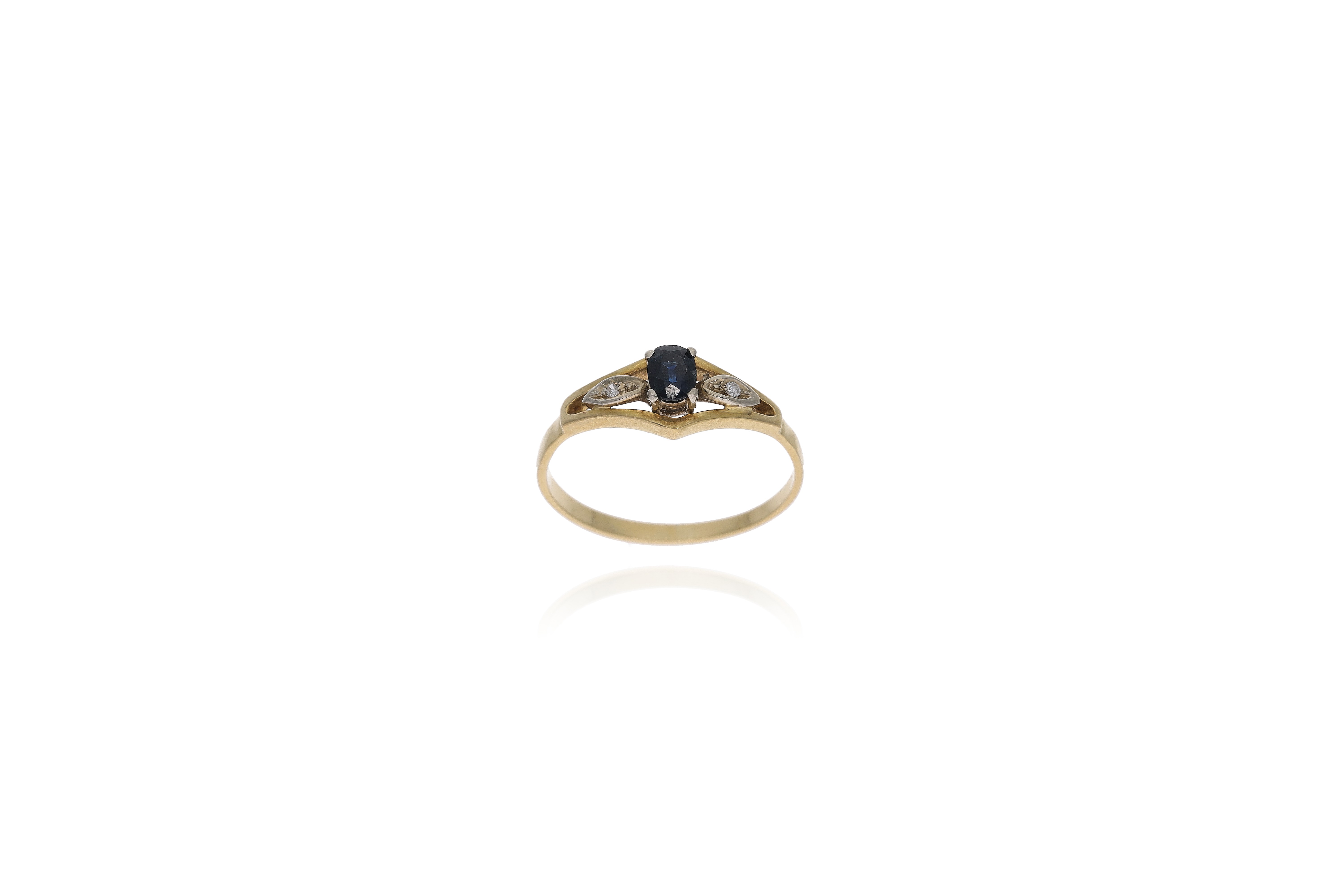 Anello con diamanti e zaffiro - Asta Preziosi