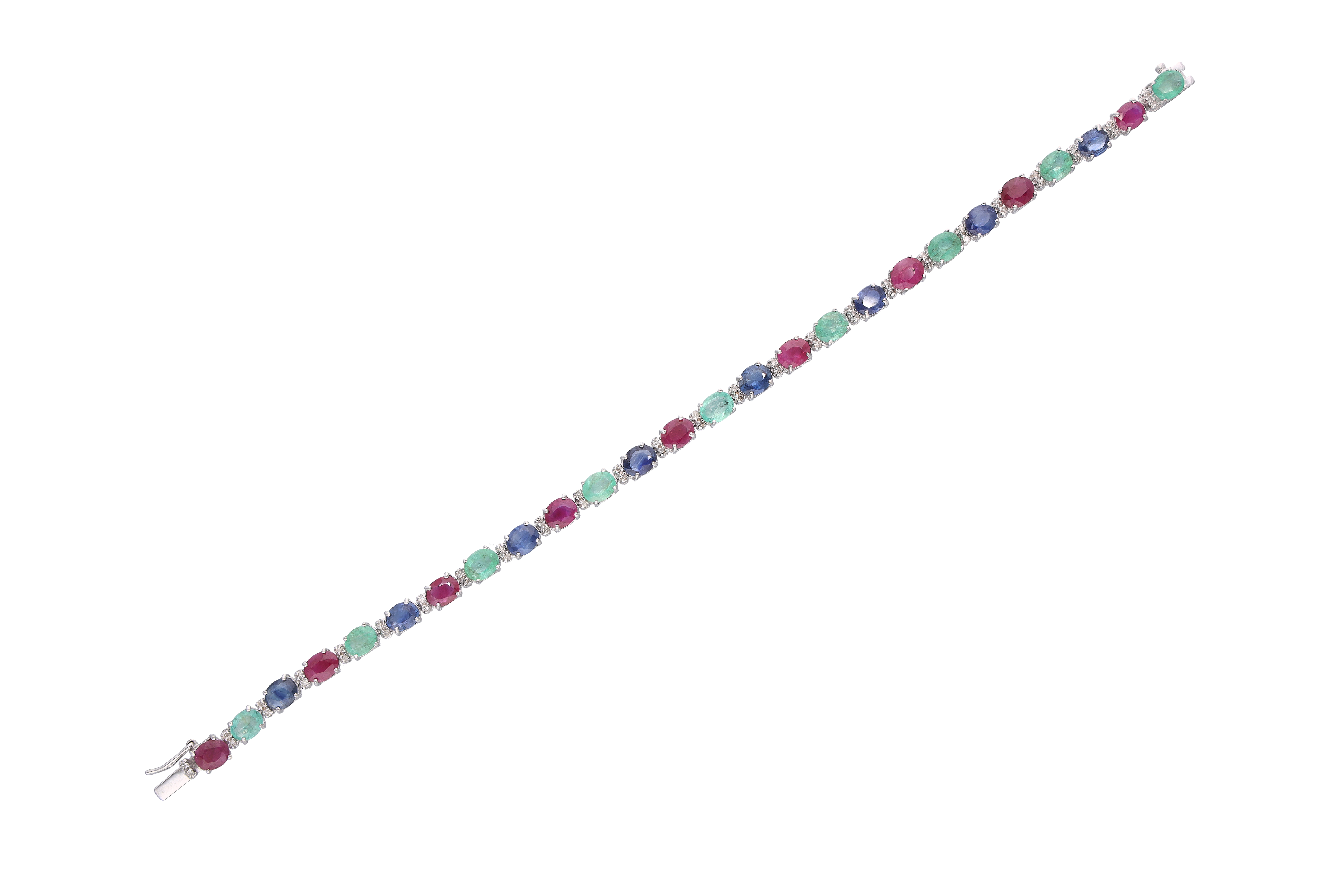 Bracciale con rubini, zaffiri, smeraldi e diamanti - Asta Preziosi