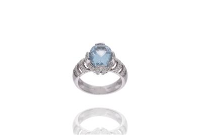Anello con diamanti e acquamarina - Asta Preziosi Anello con diamanti e acquamarina - Asta Preziosi