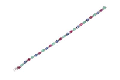Bracciale con rubini, zaffiri, smeraldi e diamanti - Asta Preziosi Bracciale con rubini, zaffiri, smeraldi e diamanti - Asta Preziosi