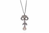 Collana con ciondolo, perla e diamanti - Asta Preziosi