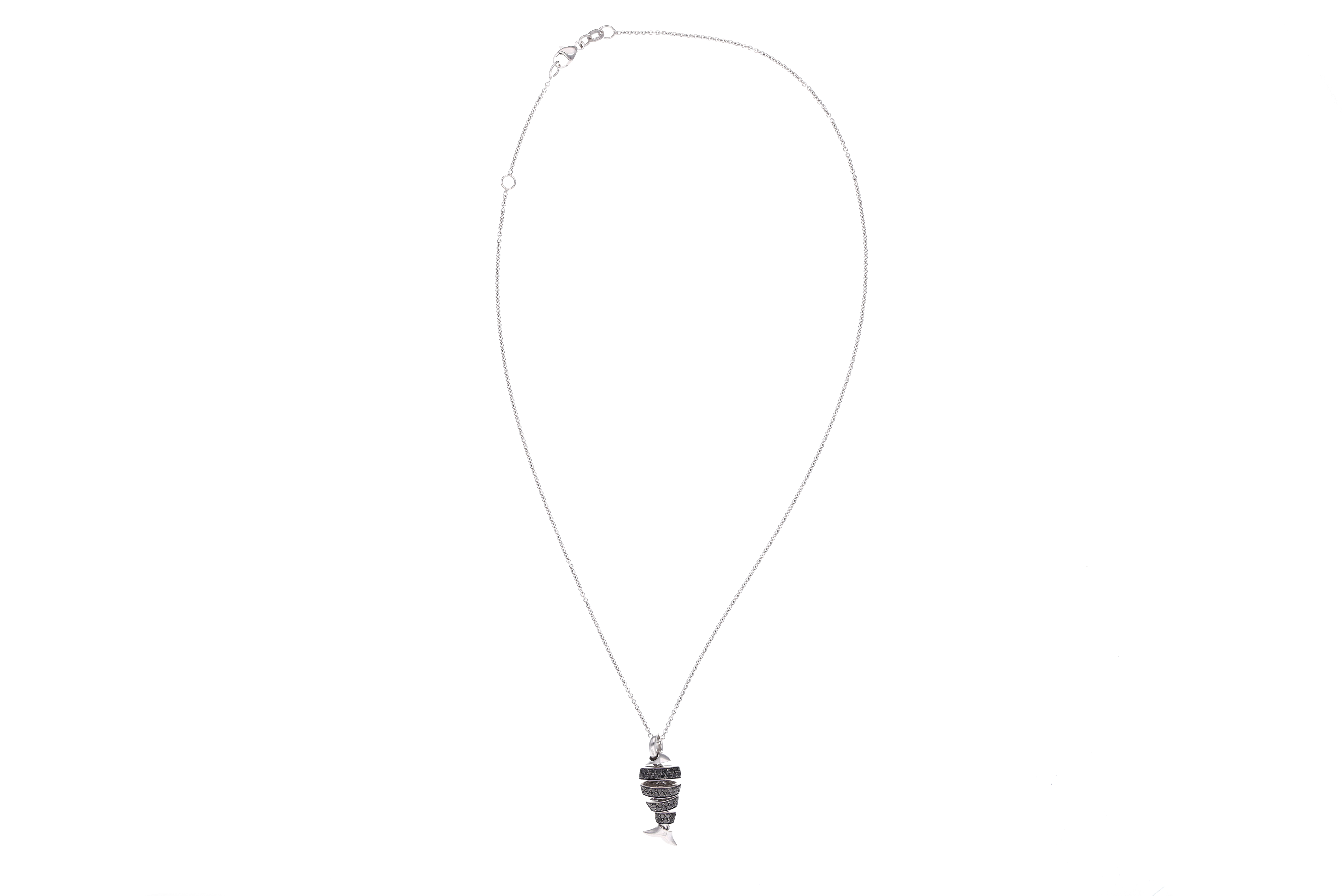 Joyfish, collana con ciondolo e orecchini con diamanti, diamanti neri e pietre - Asta Preziosi