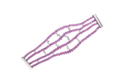 Bracciale a quattro fili di pietre con diamanti - Asta Preziosi Bracciale a quattro fili di pietre con diamanti - Asta Preziosi