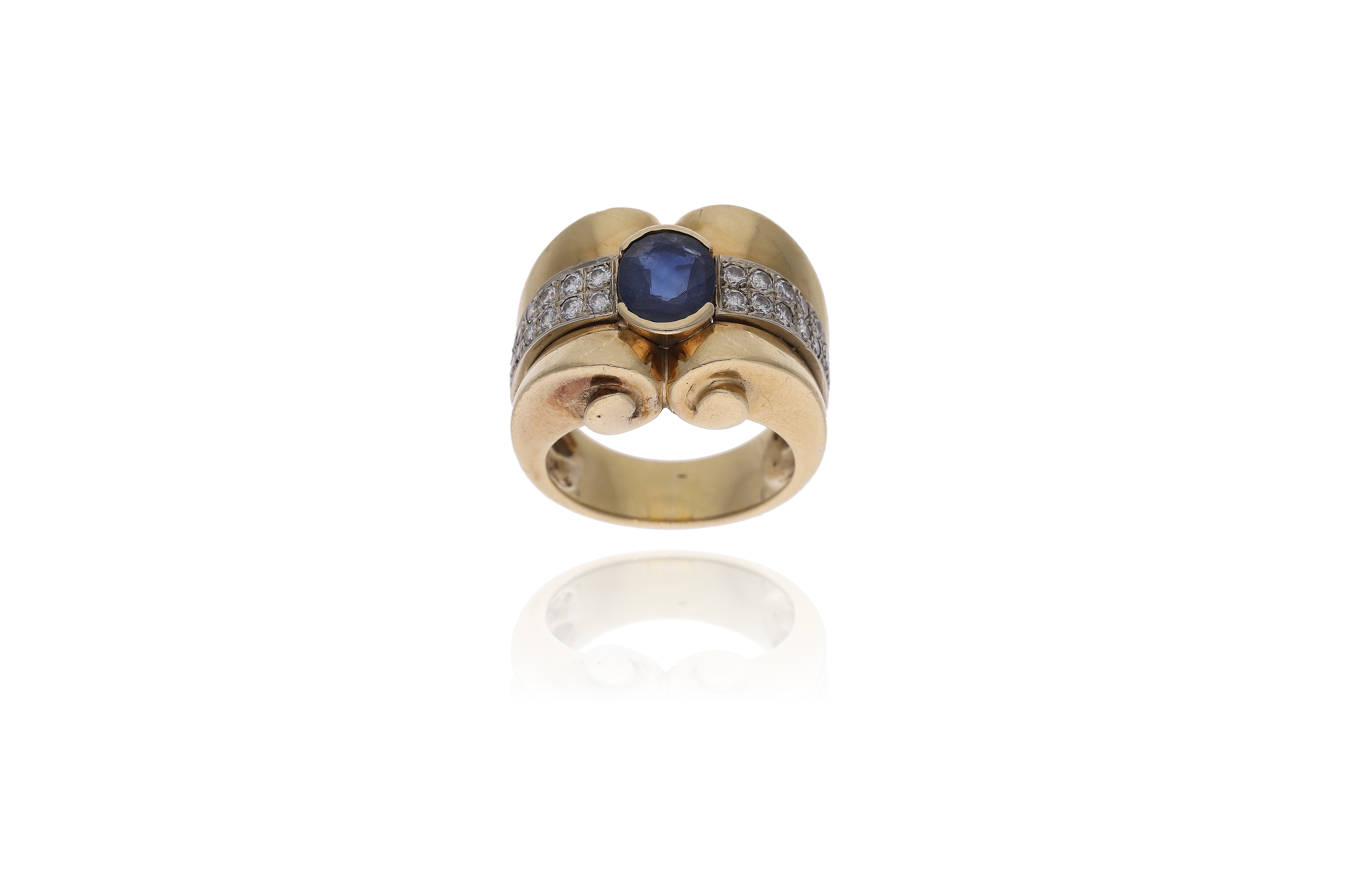 Anello con zaffiro e diamanti - Asta Preziosi