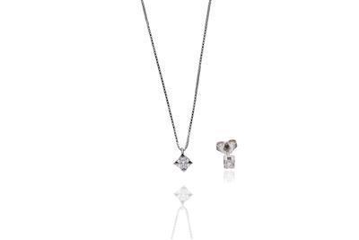Collana con pendente e orecchino con diamanti - Asta Preziosi Collana con pendente e orecchino con diamanti - Asta Preziosi