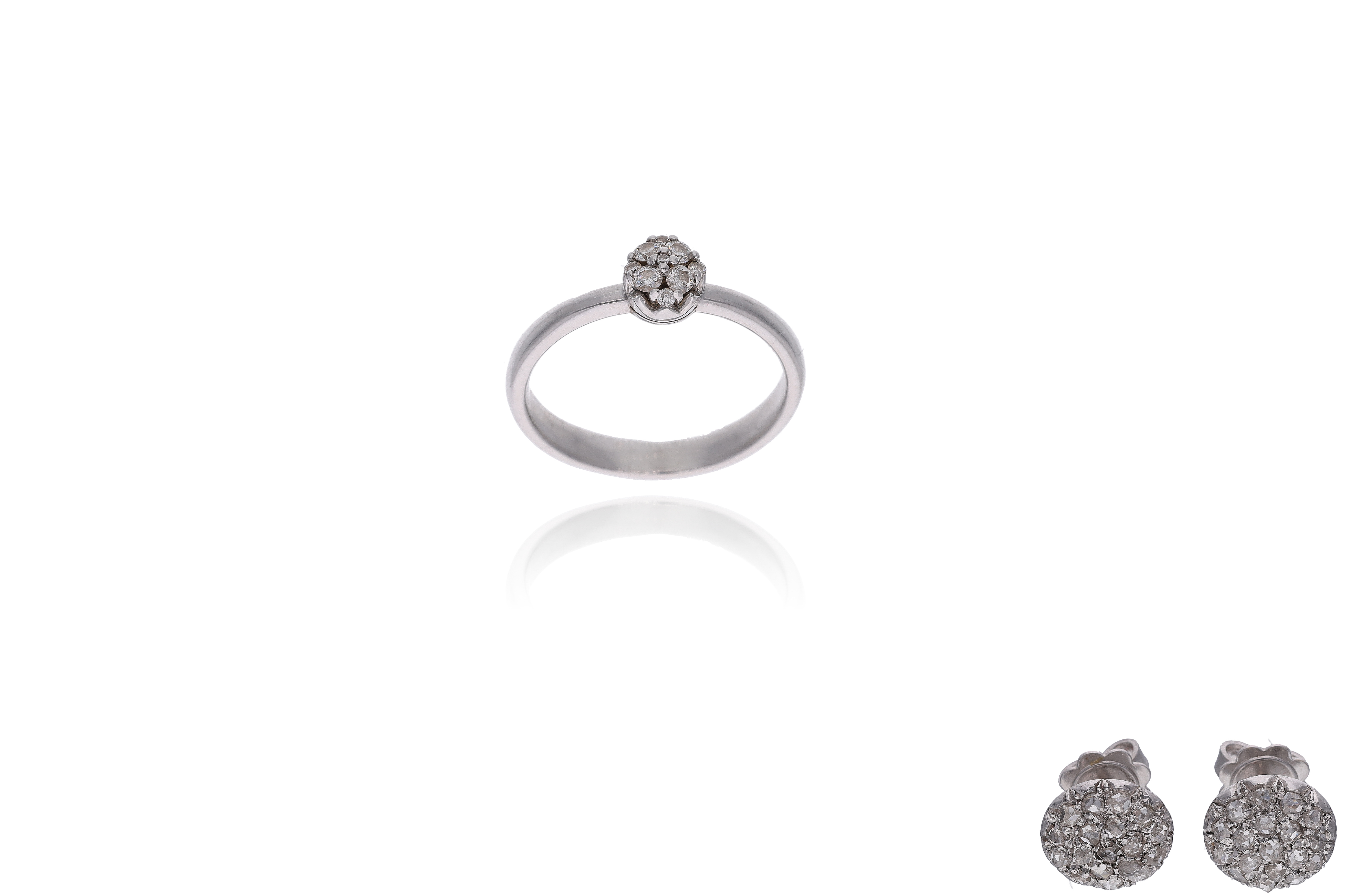 Anello e orecchini con diamanti - Asta Preziosi