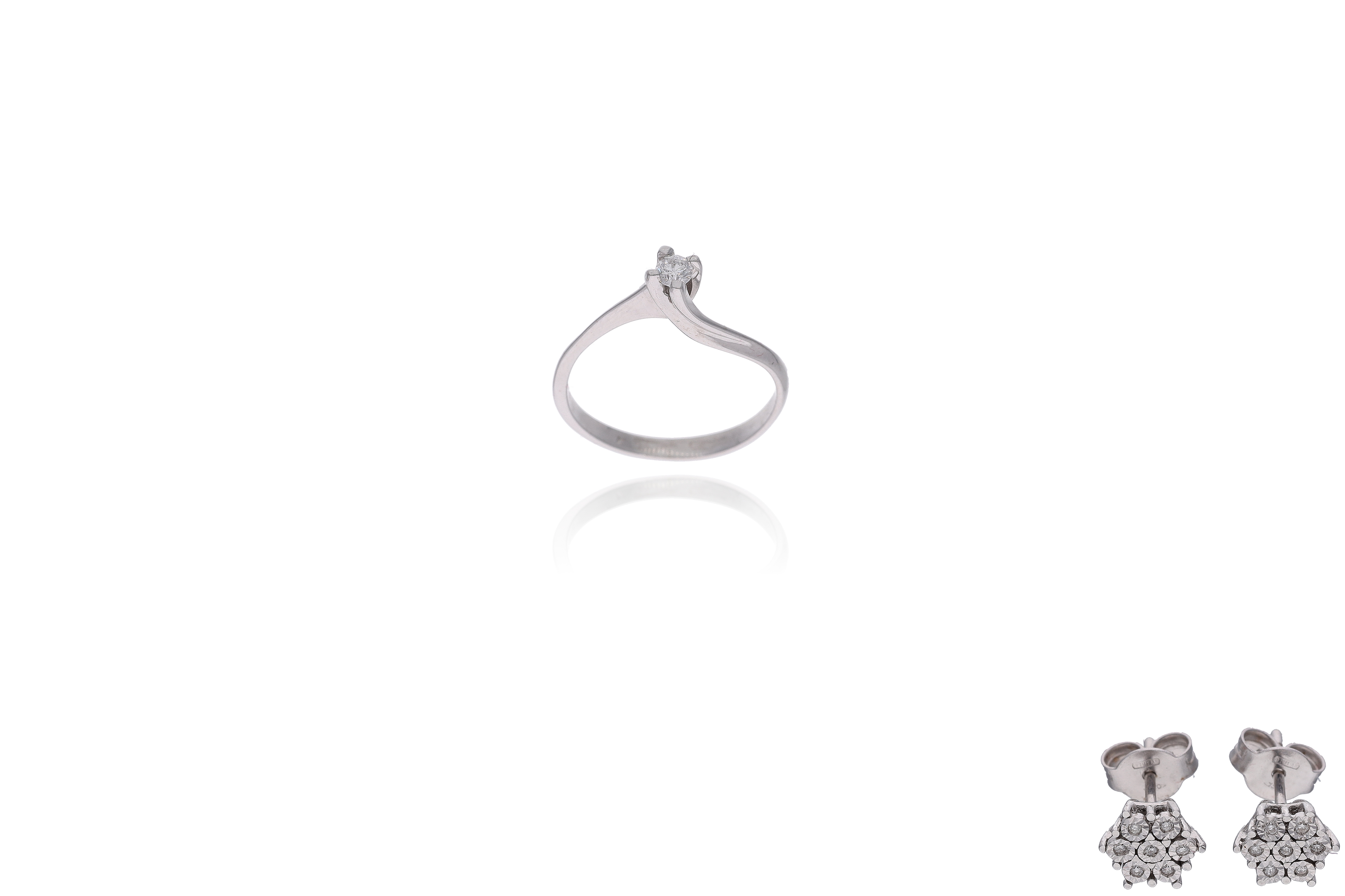 Anello e orecchini con diamanti - Asta Preziosi