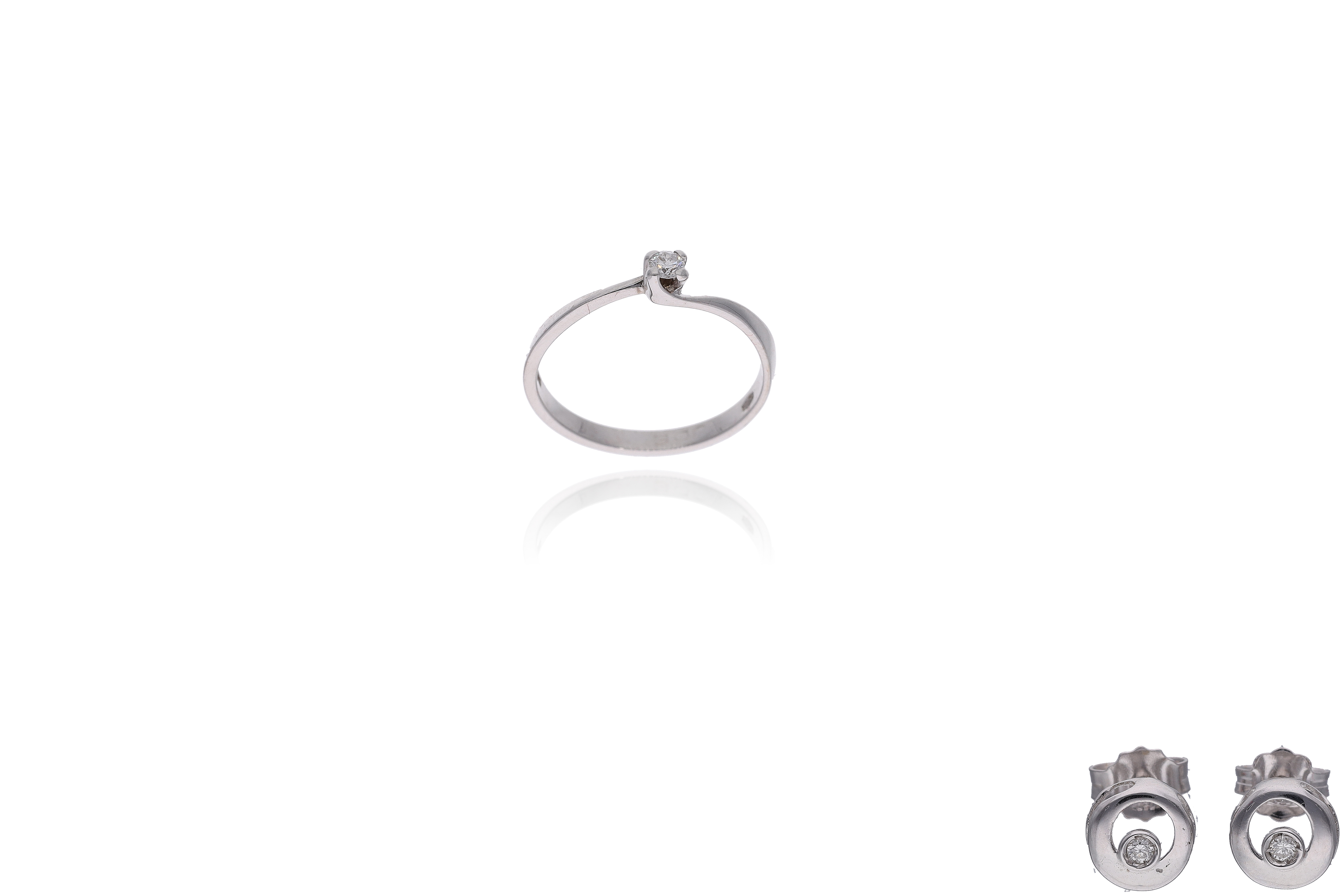 Anello e orecchini con diamanti - Asta Preziosi