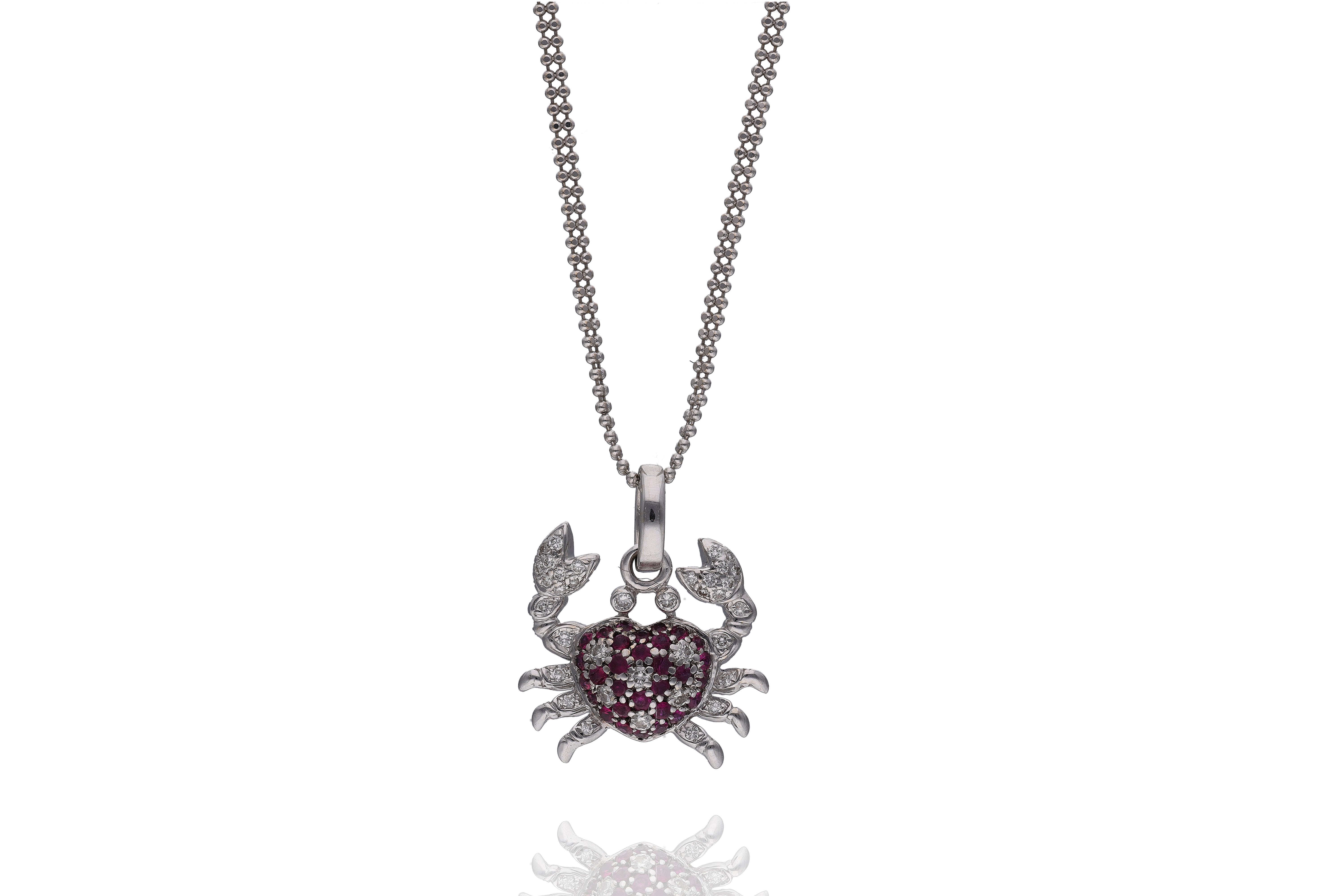 Collana e ciondolo con diamanti e pietre - Asta Preziosi