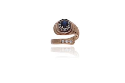 Anello con diamanti e zaffiro - Asta Preziosi Anello con diamanti e zaffiro - Asta Preziosi