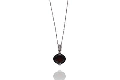 Collana e ciondolo con granato e diamanti - Asta Preziosi Collana e ciondolo con granato e diamanti - Asta Preziosi