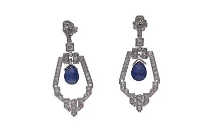 Orecchini con zaffiri e diamanti - Asta Preziosi Orecchini con zaffiri e diamanti - Asta Preziosi