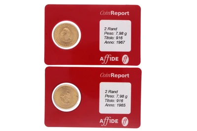 Due monete 2 Rand sudafricani - Asta Preziosi