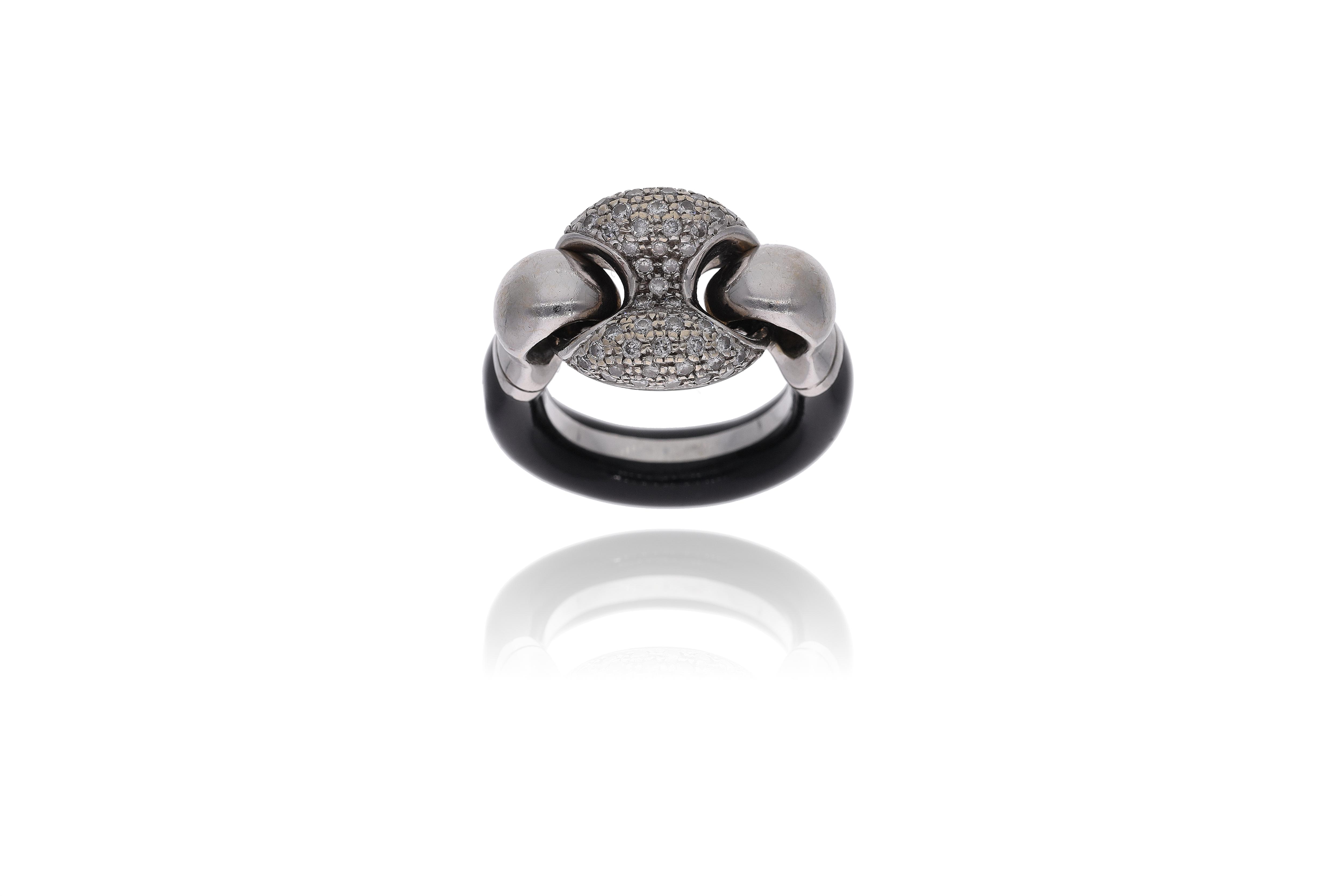Anello con diamanti e smalto - Asta Preziosi