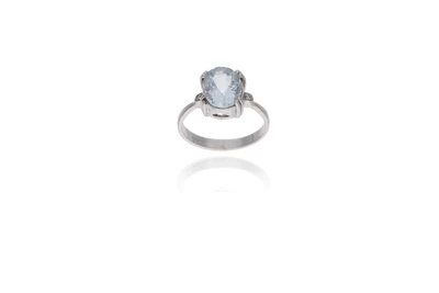 Anello con diamanti e acquamarina - Asta Preziosi Anello con diamanti e acquamarina - Asta Preziosi