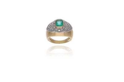 Anello con smeraldo e diamanti - Asta Preziosi Anello con smeraldo e diamanti - Asta Preziosi