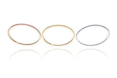 Tre bracciali con zaffiri, zaffiri gialli e pietre - Asta Preziosi Tre bracciali con zaffiri, zaffiri gialli e pietre - Asta Preziosi