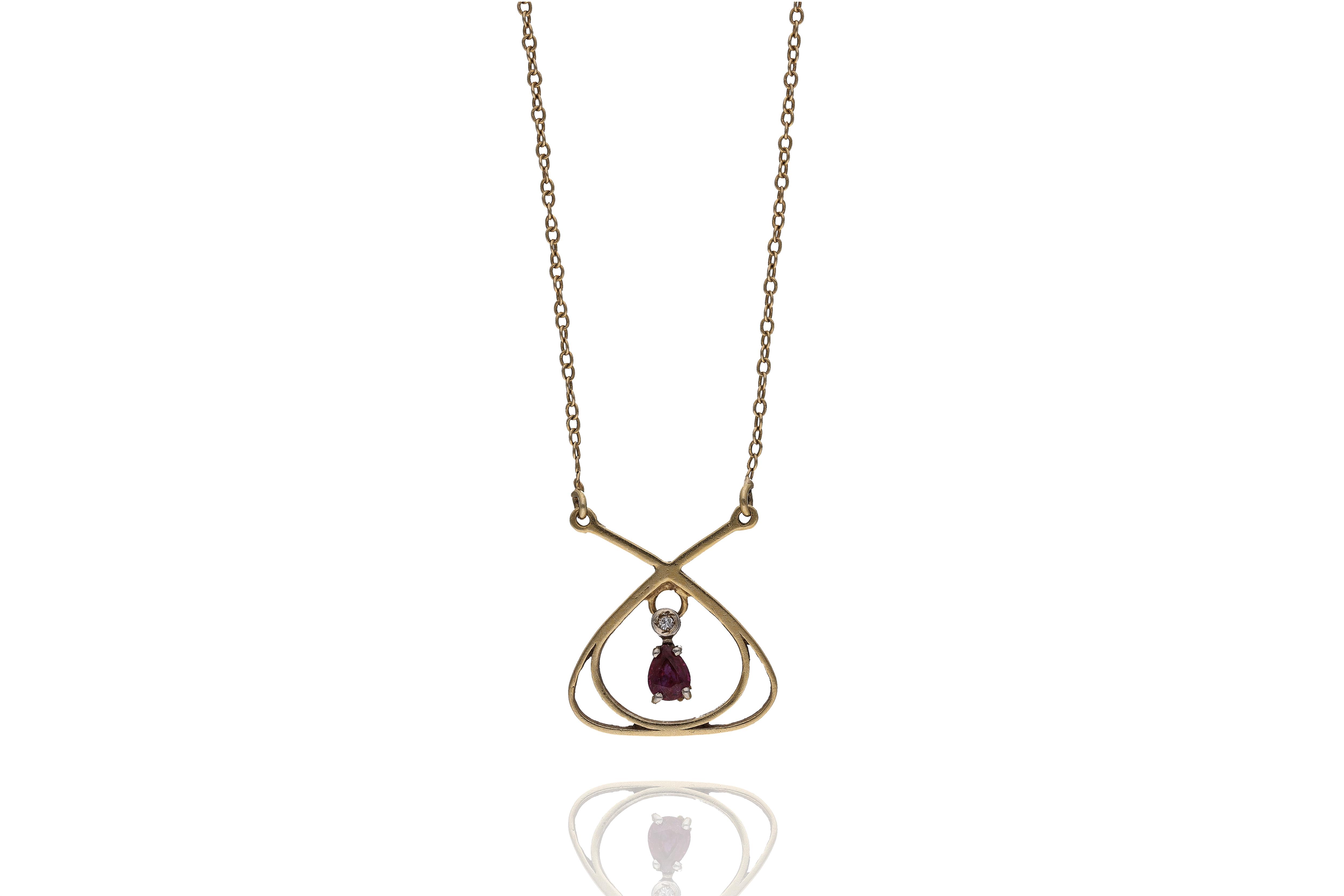 Collana con rubino e diamante - Asta Preziosi
