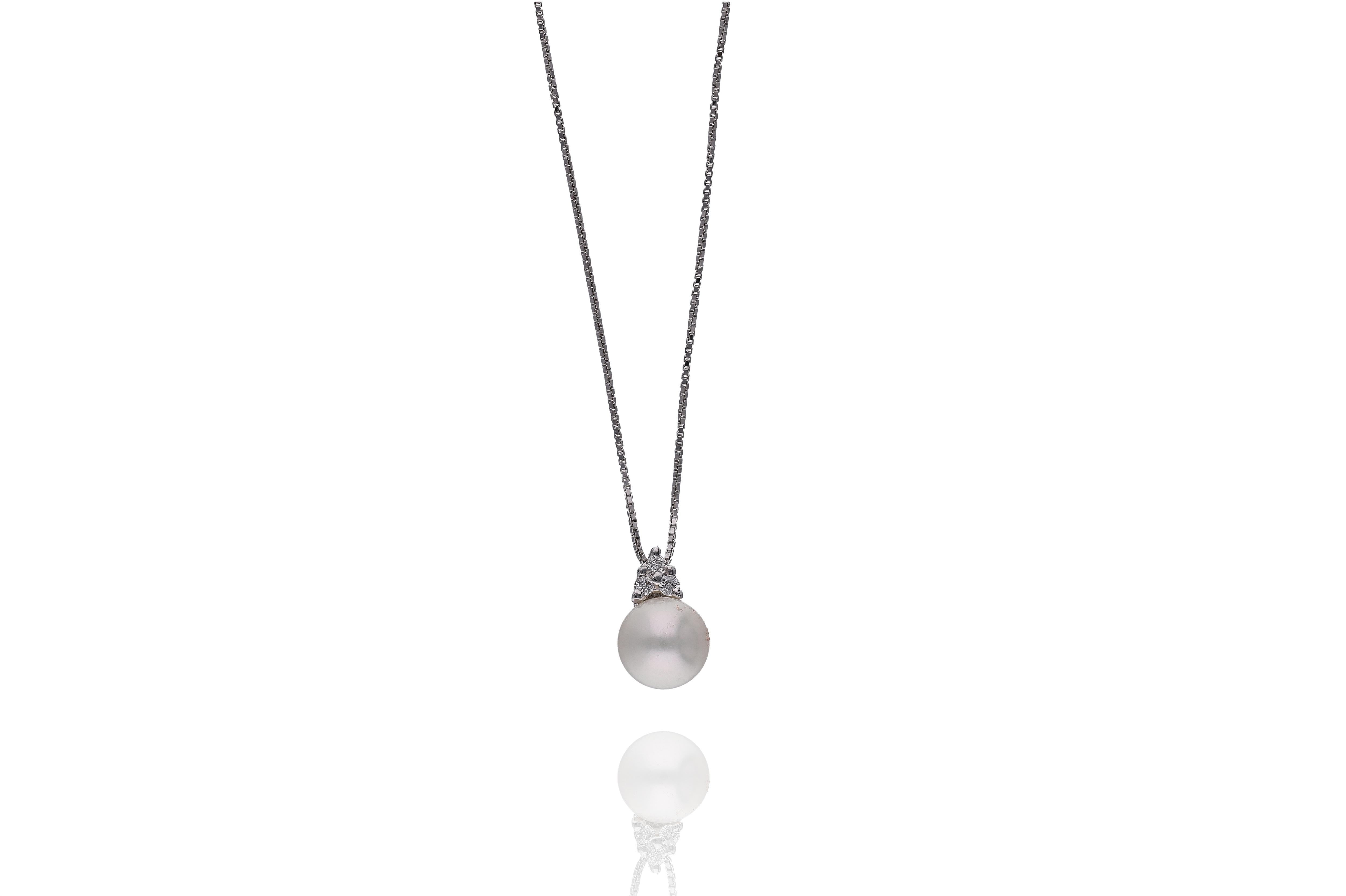Collana con perla e diamanti - Asta Preziosi